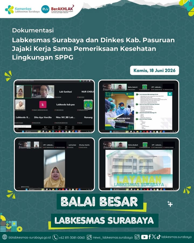 Labkesmas Surabaya dan Dinkes Kabupaten Pasuruan Jajaki Kerja Sama Pemeriksaan Kesehatan Lingkungan SPPG